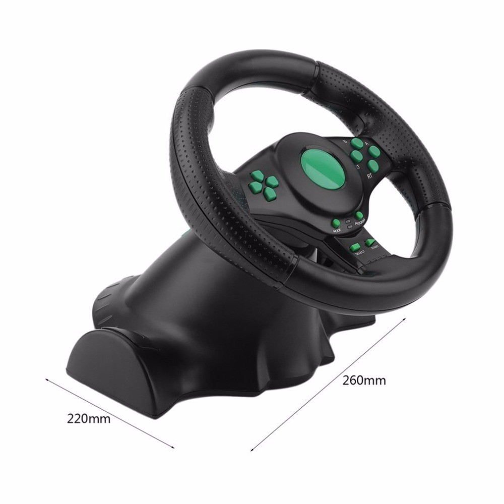 180 Degree Rotation Gaming Vibration Racing Steering Wheel With Pedals ...