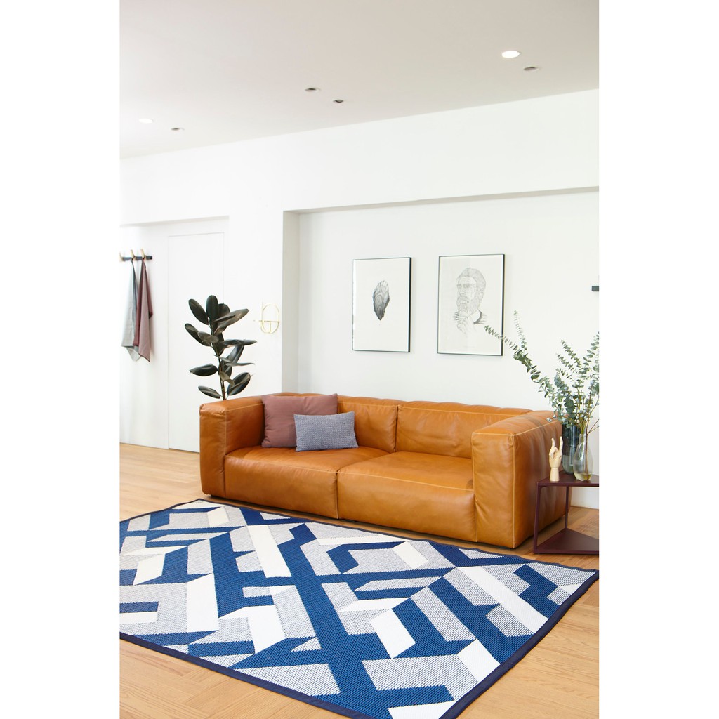 PDM เสื่ออเนกประสงค์  ลาย Avalon (Indigo-White) Size M 150x240 cm.