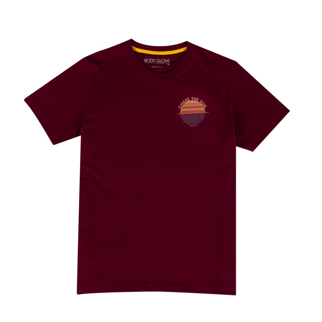 ❡❀❄BODY GLOVE Unisex Graphic Tee Cotton T-Shirt เสื้อยืด สีแดงเข้ม-251