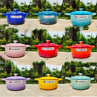 LeCreuset เคลือบเหล็กหล่อหม้อ 24 เซนติเมตรแม่รอบอาหารทะเลหม้อหม้อซุป