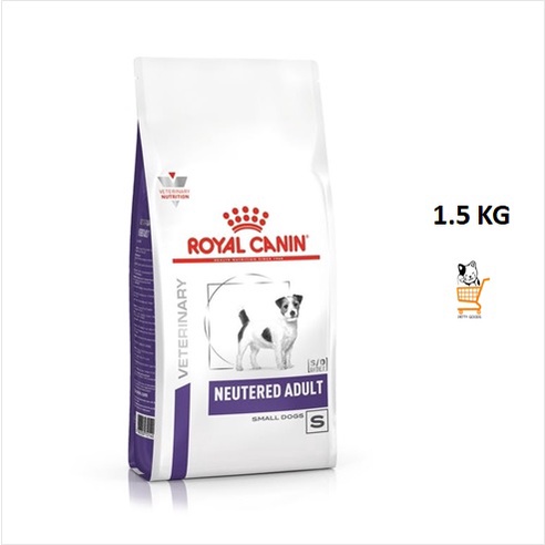Royal Canin VET Small dog Neutered Adult 1.5 KG อาหารสุนัข โต ทำหมัน พันธุ์เล็ก เม็ดเล็ก 1 ถุง