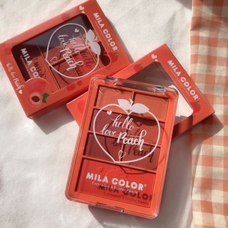 Mila color พาเลทอายแชโดว์ บลัชออน Hello Peach