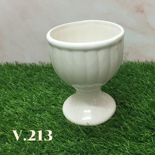 แจกันสีขาว v.213 แจกันเซรามิก แจกันจัดดอกไม้ ของแต่งบ้าน ของแต่งห้อง white ceramic vase