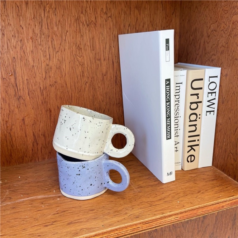 Creative Lifes Shop - แก้วเซรามิคหมึกสาด/อาหารเช้านม Creative Simple Mug/300ml-400ml/2 สี/