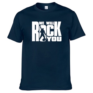 [COD]ใหม่ เสื้อยืดแขนสั้น พิมพ์ลาย We Will Rock You สไตล์ร็อค ฮาราจูกุ แฟชั่นฤดูร้อน DIY 2022