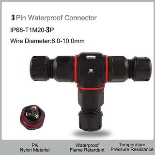 [พร้อมส่ง] บล็อกขั้วต่อสายไฟ 3 Pin T Type IP68 กันน้ํา สําหรับกลางแจ้ง