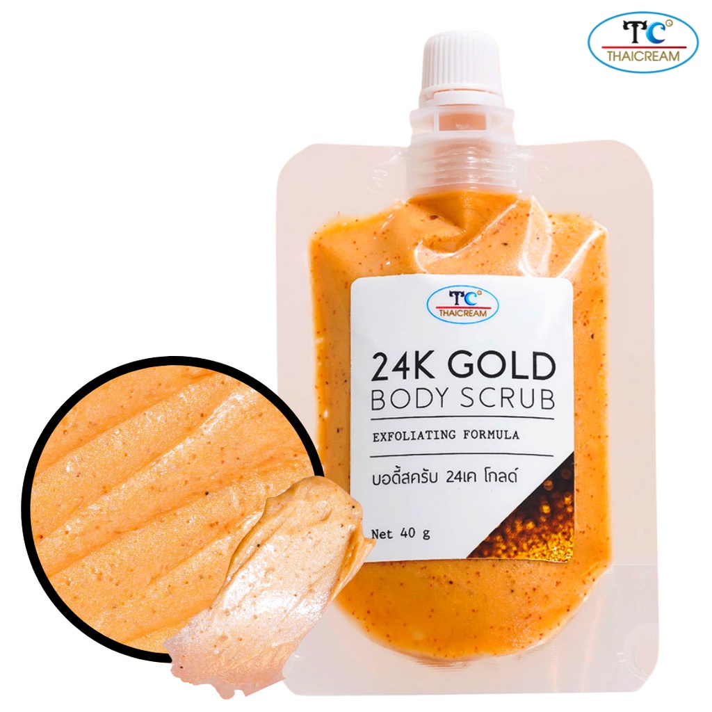 Thaicream  สครับทอง สครับโกลด์เด้น สครับขัดผิว สครับผิว คอลลาเจน ไทยครีม 24k Gold Body Scrub