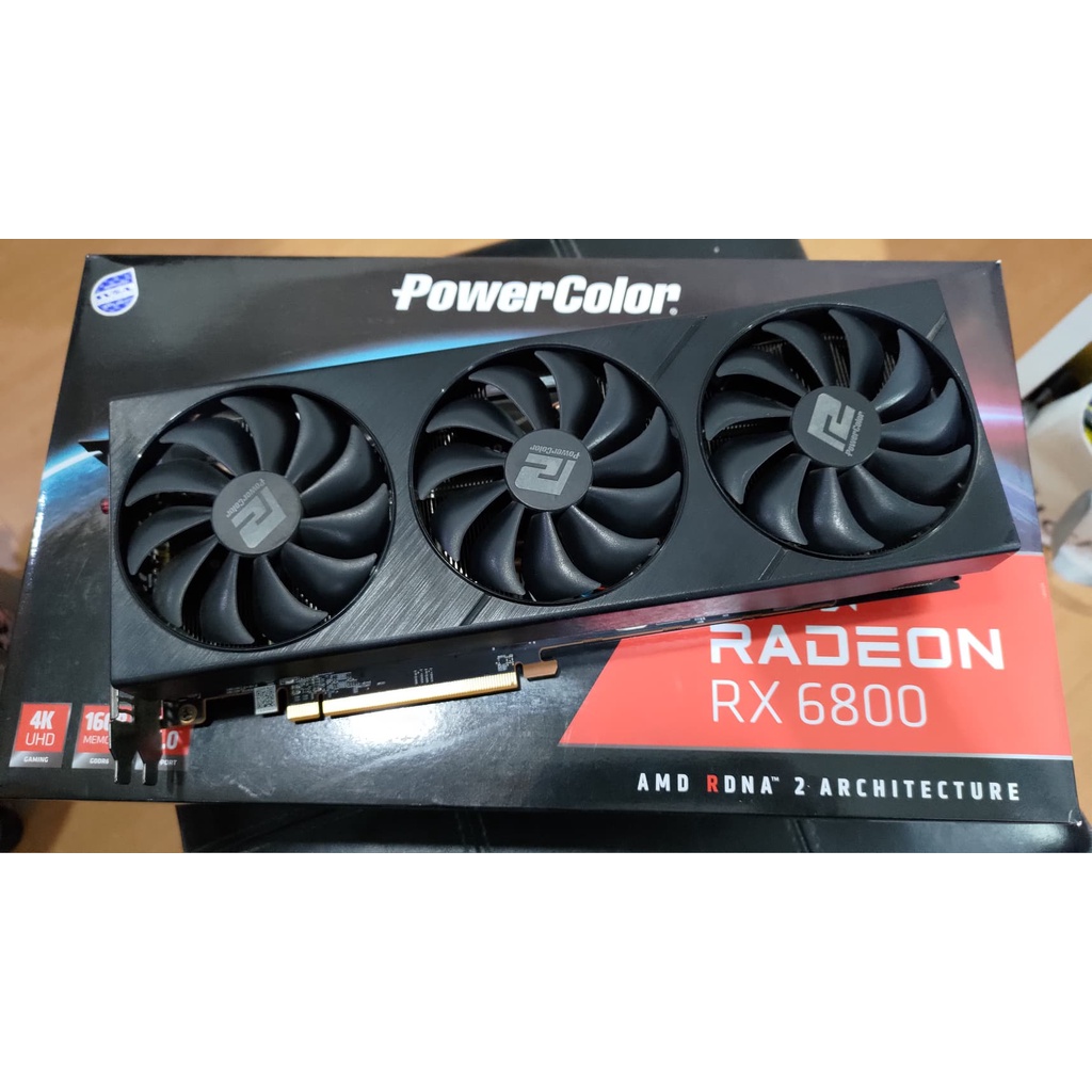 Power Color RX6800 FIGHTER 16G มือสอง สภาพสวย ประกันถึง 2024