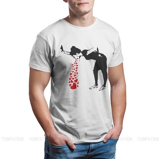 เสื้อยืดวินเทจLovesick Banksy เสื้อยืดลําลอง ผ้าฝ้ายแท้ แขนสั้น พิมพ์ลายกราฟฟิติ สไตล์พังก์ แฟชั่นสําหรับผู้ชายS-5XL