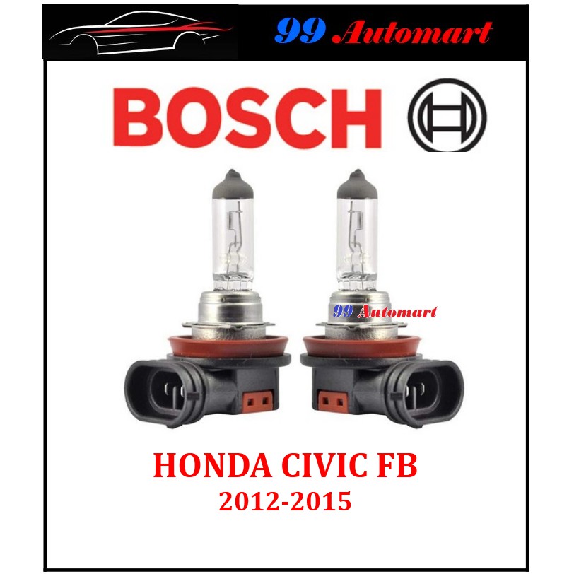 2PC Bosch Honda Civic FB ไฟหน้า ไฟหน้า H11 หลอดไฟสําหรับ 2012 2013 2014 2015