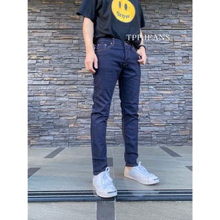 ๋JEANSPEXRESS Dark Slim-fit Denim กางเกงยีนส์ชายสีกรมเข้ม ผ้ายืด ปักด้ายรุ้ง งานตัดเย็บอย่างดีเป้ากระดุม Size 28-36 รับชำระปลายทาง