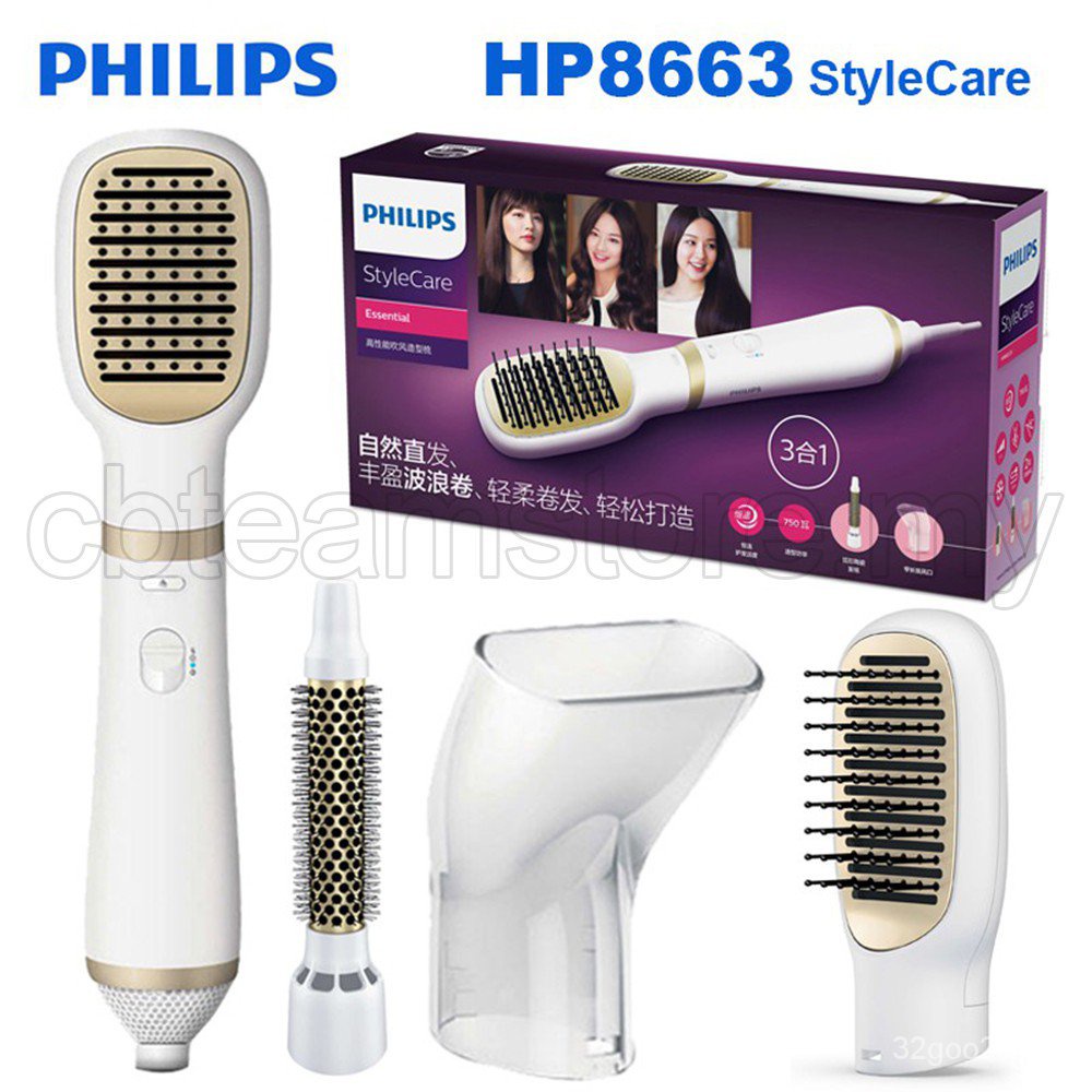 Hot Sale Philips HP8663 EssentialCare Hair Styler 3 in One 22mm Thermal  Comb 750W Power for Lady Hair BDuL | Shopee Thailand