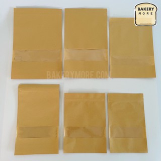 ถุงซิปล็อค ถุงกระดาษคราฟท์ ถุงคราฟท์ หน้าต่างใส ตั้งไม่ได้ ขนาด [50ใบ]