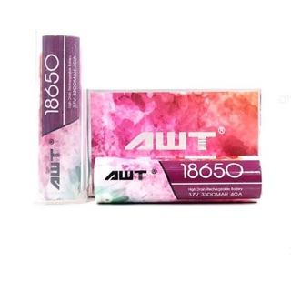 ถ่านชาร์จ AWT 18650 3300mAh 40A (pink)ของแท้เช็คโค๊ดได้ (1 ก้อน)