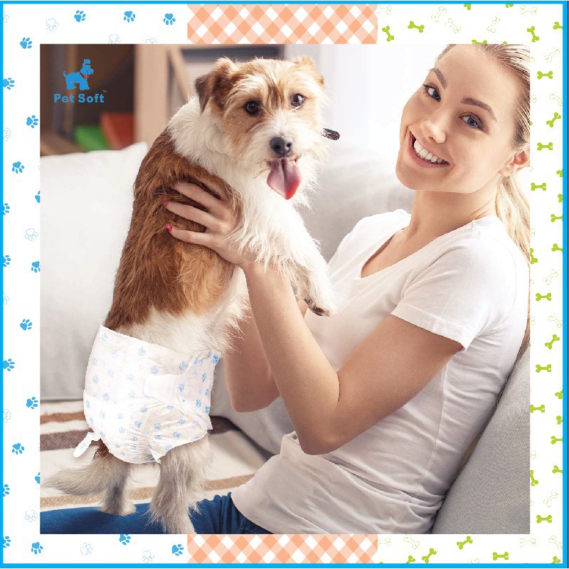 ผ้าอ้อมสุนัข ซึมซับดีมากตลอดคืน มี3ลายสวยๆ สำหรับ เพศเมีย Petsoft สวมง่าย ขอบยางนุ่ม เนื้อผ้านิ่มสบาย มี 3 ลายในห่อเดียว - รูปที่ 2