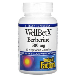 Natural Factors, WellBetX Berberine, 500 mg [ 60 Vegetarian Capsules ] Berberine puritans Pride, now Foods Berberine