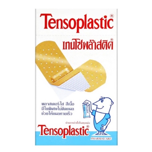 Tensoplastic STD เทนโซพลาสติค พลาสเตอร์ ปิดแผล ชนิดพลาสติก เชียร์ สีเนื้อ จำนวน 1 กล่อง บรรจุ 100 ชิ้น (100x05374)