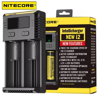 Nitecore เครื่องชาร์จอัจฉริยะ รุ่น New i2 แบบ 2 ช่องสำหรับ AA AA Li Li-ion 26650 18650 (ไม่แถมถ่าน)