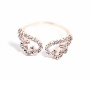 IndyKawaii แหวนเพชรแฟชั่น free soze ปรับขนาดได้ รุ่น angel wings micro pave zircon