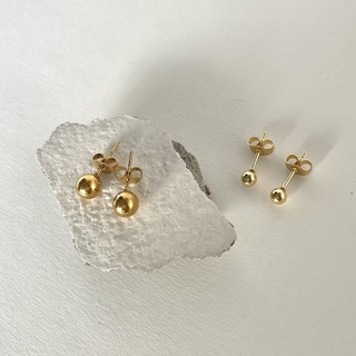 𝐴𝑆𝐻𝐼𝑅𝐴 (18k gold plated )ต่างหูหมุด ต่างหูกลม ต่างหูติดหู  ball stud earrings stainless earrings minimal earrings