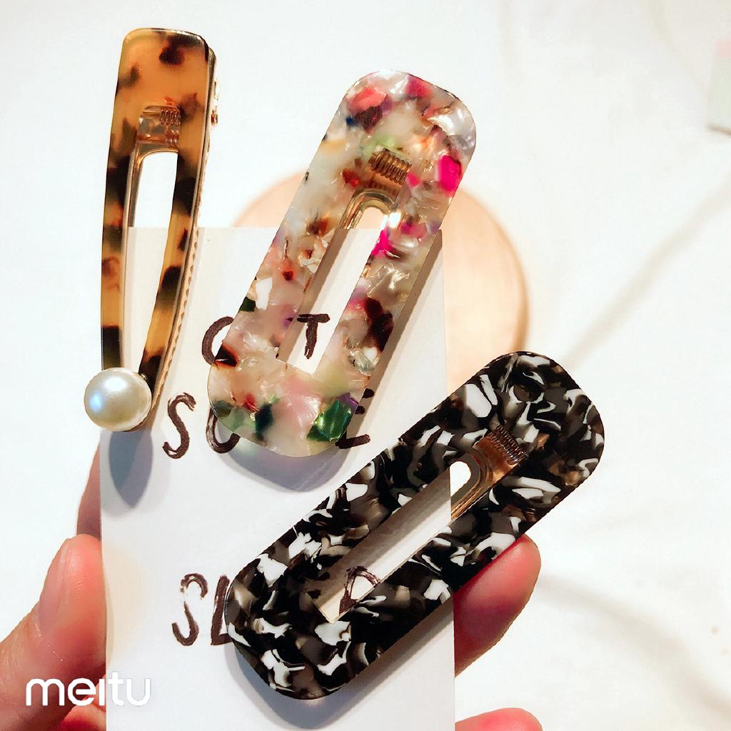 Acetic Acid Hairpin Marble Fringe Hairpin Korean Hairdress กิ๊บหินอ่อน Acetic กรดกิ๊บเกาหลี Hairdress เกาหลี