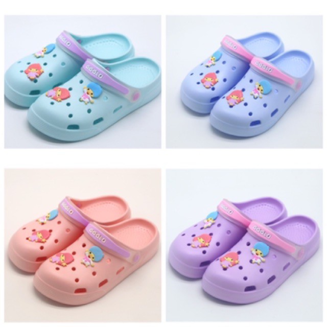 พร้อมส่งจากไทย!!✹☫พร้อมส่ง  รองเท้าหัวโตผู้ใหญ่ รองเท้าแตะยางนิ่มแบบสวมรัดส้น Little Twin Stars ลิตเ