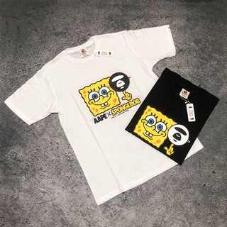 เสื้อยืด AAPE X SPONGEBOB - BAJU TSHIRT A BATHNG APE - BAPE TEE MIRROR 1: 1 ของแท้