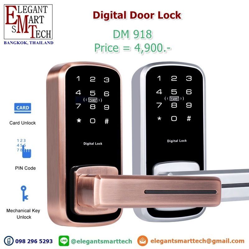 ล้างสต็อก กลอนประตูดิจิตอล DM918