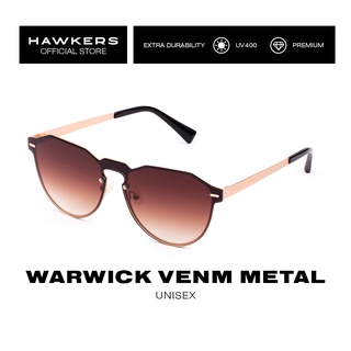 HAWKERS Gold Brown Gradient WARWICK VENM METAL Sunglasses for Men and Women, unisex. UV400 Protection. Official product designed in Spain H03LHM0630