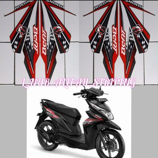 สติกเกอร์ สีดํา สีแดง สําหรับรถจักรยานยนต์ Honda BEAT FI ESP 2018