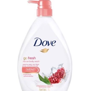 ครีมอาบน้ำโดฟ Dove Liquid Soap Go Fresh Revive Red 1000 ML   ให้ความสดชื่นด้วยกลิ่นหอมของทับทิมและเลมอน เวอร์บีน่า