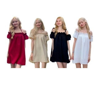 ✨NAOMI DRESS (เดรสคอปาดสม็อค 5 สีค่ะ)