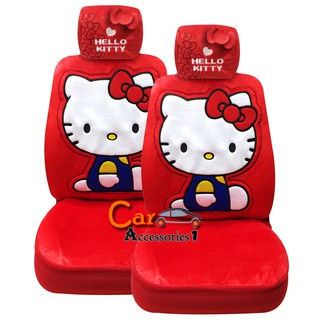 ลิขสิทธิ์แท้ 100%  พร้อมส่ง! ถูกเว่อร์! หุ้มเบาะคิตตี้ Hello Kitty set 4Pcs. (หุ้มหัวเบาะ 2 ชิ้น+หุ้มเบาะ 2 ชิ้น)