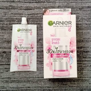 การ์นิเย่ ซากุระ โกลว์ ไฮยาลูรอน บูสเตอร์ เซรั่ม Garnier Skin Naturals Sakura Glow 30X  Hyaluron Booster Serum 7.5ml x 6