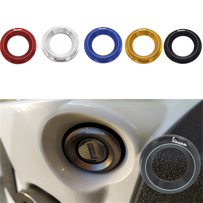 6 สีสําหรับ Piaggio Vespa จุดระเบิดสวิทช์กุญแจ Protector แหวนมอเตอร์ไซด์แหวนฝาครอบ GTS GTV LX PX LT Sprint Primave