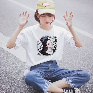 Riman คอกลมเสื้อยืด unisex ฟรีขนาดปลาค็อด c(|