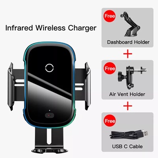 Baseus  ที่ชาร์จในรถยนต์ Car Holder Wireless Charge 15W ที่วางโทรศัพท์มือถือ ที่ชาร์จไร้สายในรถ ที่ชาร์จไร้สาย