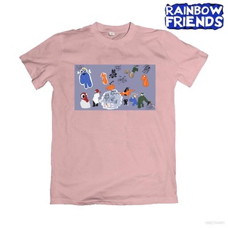 Rainbow Friends Roblox เสื้อยืดแขนสั้นลําลอง พิมพ์ลายอนิเมะ 3D ทรงหลวม สําหรับทุกเพศ