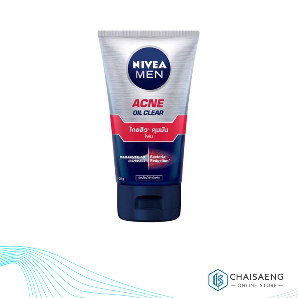 Nivea Men Acne Oil Clear Foam นีเวีย เมน แอคเน่ ออยล์ เคลียร์ โฟม โฟมล้างหน้าสำหรับผิวมัน เป็นสิวง่าย 100 กรัม