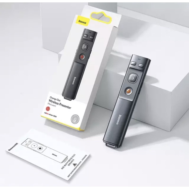 Baseus Wireless Presenterปากกา2.4GhzAdapterUSB Cมือถือรีโมทคอนโทรลตัวชี้สีแดงปากกาPPT Power Point Pr