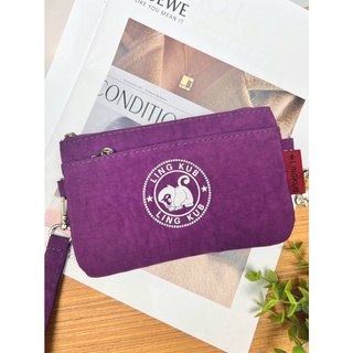 กระเป๋าผ้า 3 ซิบ ทรงแบน ขนาด ยาว 6.5