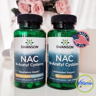 Swanson NAC N-Acetyl Cysteine 600 mg 100 capsules , NAC 1000mg 60cap ให้ผิวขาวใส