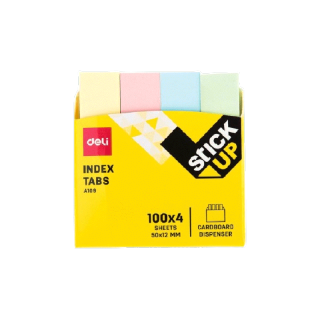 Deli - เดลี่ Post-it กระดาษโน้ต โพสต์อิท ขนาด 50 x 12 mm. โทนพาสเทล 4 สีใน 1 แพ็ค รุ่น No.A10902