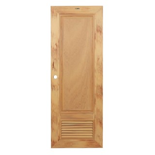 Bathroom door PVC BATHROOM DOOR AZLE W1 BOTTOM LOUVER 70X200CM GOLDEN TEAK Door frame Door window ประตูห้องน้ำ ประตูห้อง