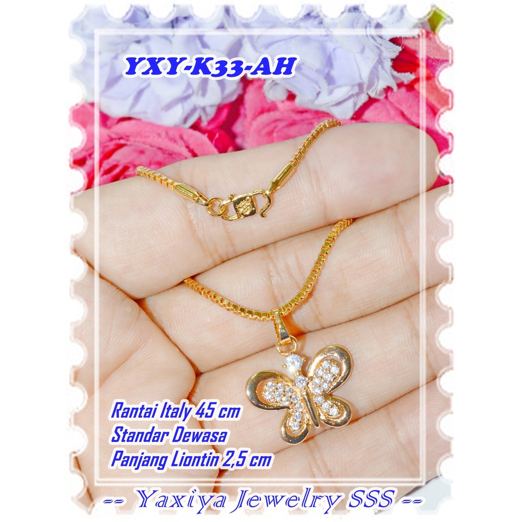 YXY-K33-AH สร้อยคอแหวนผีเสื้อชุบทอง 18K ยี่ห้อ Yaxiya ดั้งเดิม