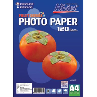 กระดาษโฟโต้ Hi-Jet รุ่น Fruit Series A4 (50 แผ่น) เลือกความหนา (120/150/180 แกรม) ในตัวเลือกค่ะ