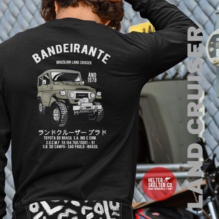 คอลูกเรือเสื้อยืดคอกลมเสื้อยืด พิมพ์ลาย Brazilian Land Cruiser Hardtop Jeep สไตล์วินเทจย้อนยุคผ้าฝ้ายแท้