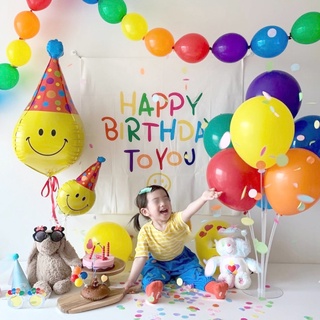 ผ้า Happy Birthday แขวนผ้า Diy ตกแต่งผนังห้องอุปกรณ์ประกอบฉากถ่ายภาพ