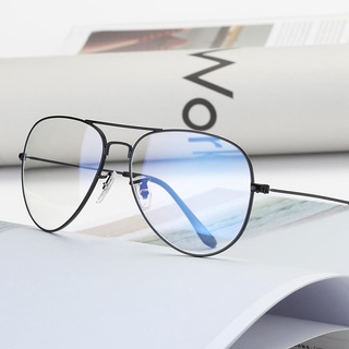 🚢ราคาพิเศษ🚢 แว่นตากรองแสงอื่นๆ ป้องกันแสงสีฟ้ารังสีสายตาสั้นกรอบแว่นตาชายกระจกแบนไม่มีองศาเกาหลีรุ่นอินเทรนด์กระจกคาง