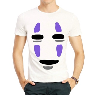 เสื้อยืดผู้ชายคลาสสิกและไม่เหมือนใคร Spirited Away No Face s แขนสั้นสีขาว Anime Miyazaki Hayao TOP Tees Ghibli 423443 ชุ